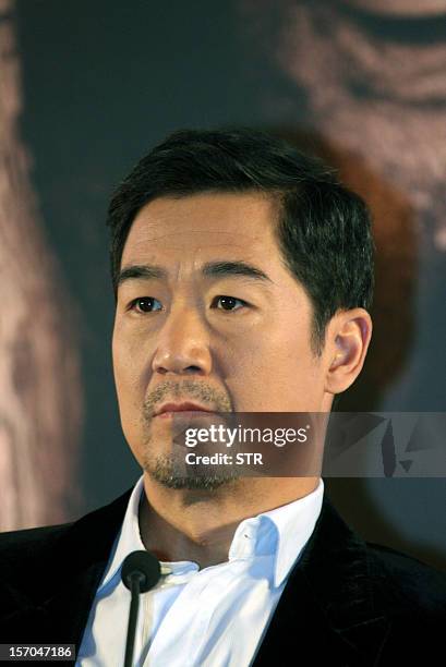 China-Japan-history-film,FOCUS by Sebastien Blanc This picture taken on November 25, 2012 shows Chinese actor Zhang Guoli attending a press...