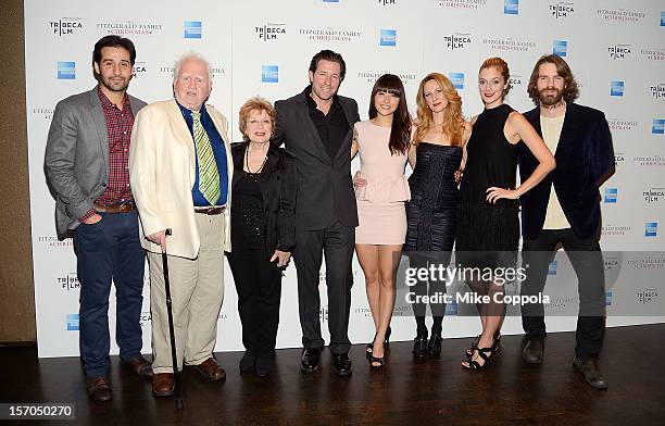 John Solo, Malachy McCourt, Anita Gillette, Ed Burns, Daniella Pineda, Marsha Dietlein, Caitlin Fitzgerald and Dara Coleman attend Tribeca Film's...