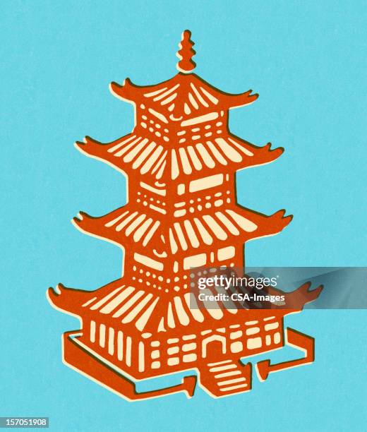 pagoda - pagoda stock illustrations