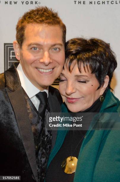 Michael Feinstein and Liza Minnelli attend "A Gershwin Holiday" opening night at Feinstein’s at Loews Regency Ballroom on November 27, 2012 in New...