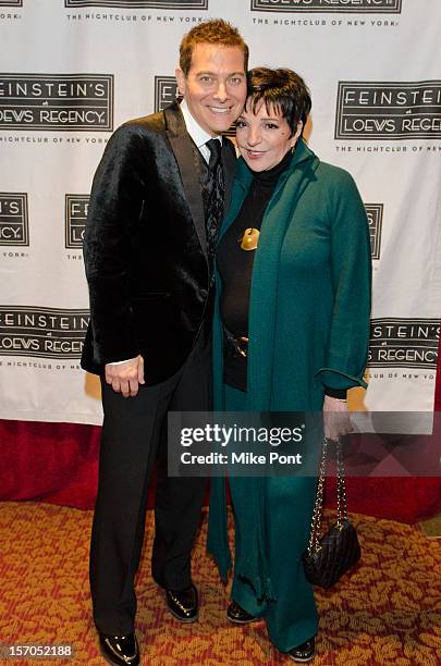 Michael Feinstein and Liza Minnelli attend "A Gershwin Holiday" opening night at Feinstein’s at Loews Regency Ballroom on November 27, 2012 in New...