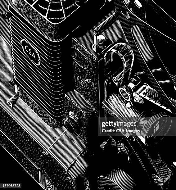 movie projector - old hollywood stock illustrations