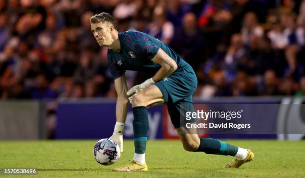 Matt Macey of Luton Town throws out the ball during the pre-season friendly match between Ipswich Town and Luton Town at JobServe Community Stadium...