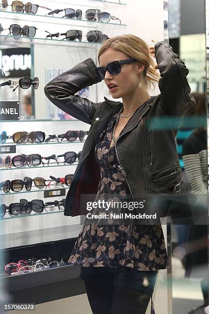 Georgia May Jagger is seen shopping at Sunglass Hut in Covent Garden on November 27, 2012 in London, England.