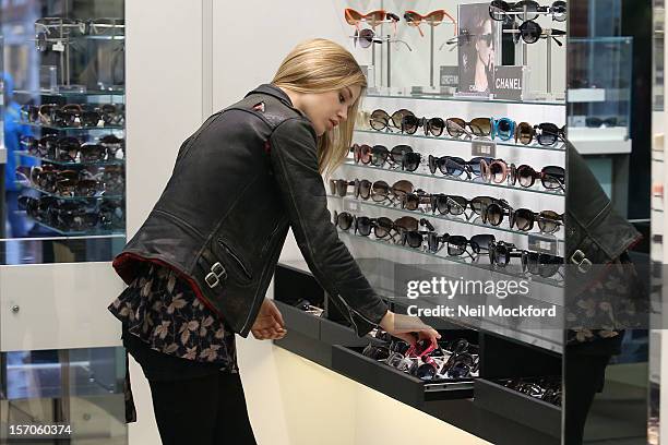 Georgia May Jagger is seen shopping at Sunglass Hut in Covent Garden on November 27, 2012 in London, England.