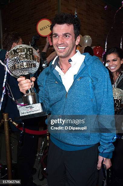 Dancing With The Stars: All Stars' winners Tony Dovolani and Melissa Rycroft arrive at ABC News' Good Morning America Times Square Studio on November...