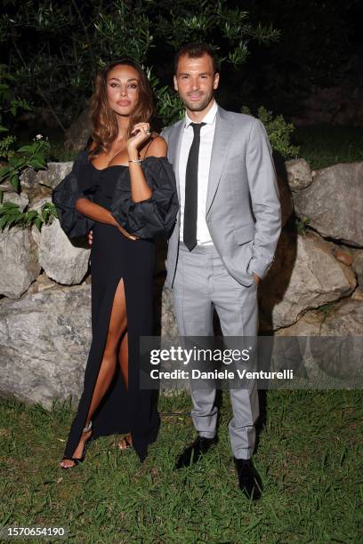 Madalina Ghenea and Grigor Dimitrov attend a photocall at the 15th Marateale Festival 2023 on July 25, 2023 in Maratea, Italy.