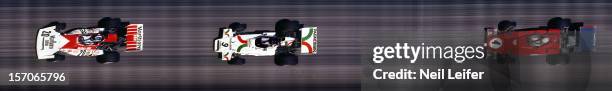 French Grand Prix: Aerial view of Jean-Pierre Beltoise , Andrea de Adamich , and Arturo Merzario in action at Circuit Paul Ricard. Strip Camera. Le...