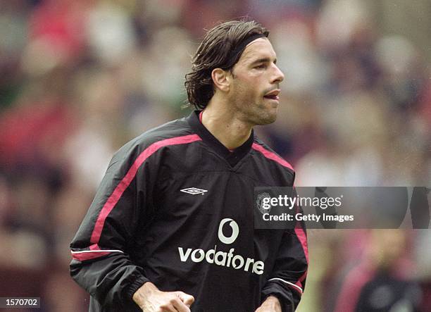 Ruud van Nistelrooy of Manchester United in action during a training session held at the Manchester United Open Day at Old Trafford, in Manchester,...