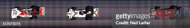 French Grand Prix: Aerial view of Jean-Pierre Beltoise , Andrea de Adamich , and Arturo Merzario in action at Circuit Paul Ricard. Strip Camera. Le...