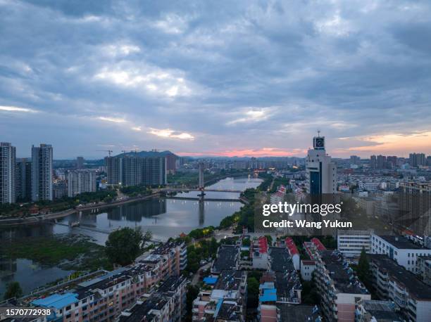 xinyang city skyline - henan province stock pictures, royalty-free photos & images