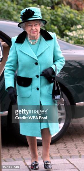 Queen Elizabeth II arrives at Thames Hospicecare to commemorate their ...