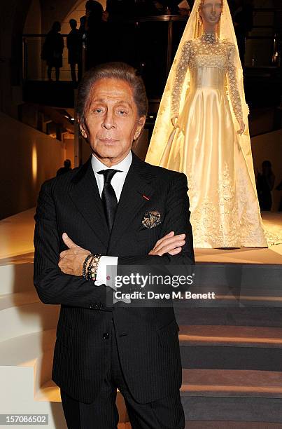 Valentino Garavani attends a private view of 'Valentino: Master Of Couture', exhibiting from November 29th, 2012 - March 3 at Somerset House on...