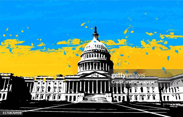 stockillustraties, clipart, cartoons en iconen met grungy washington dc/ukraine background - capitool gebouw washington dc