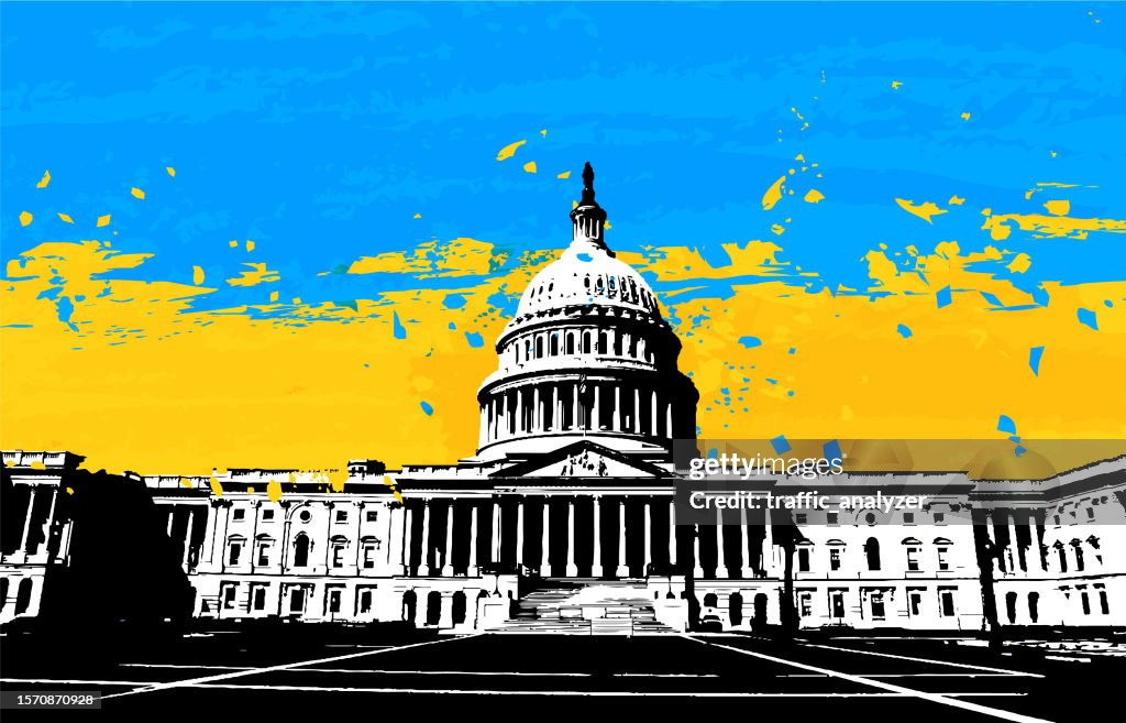 Grungy Washington DC/Ukraine background