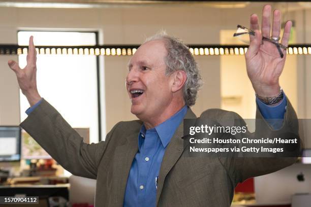 Steve Riley speaks to the newsroom after he was named the Houston Chronicle's new executive editor on Thursday, May 2 in Houston. Riley has served as...