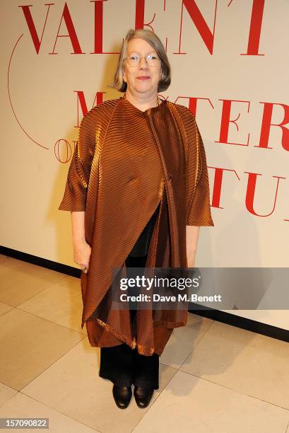 Director of Somerset House Trust Gwyn Miles attends a private view of 'Valentino: Master Of Couture', exhibiting from November 29th, 2012 - March 3...