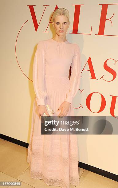 Kristen McMenamy attends a private view of 'Valentino: Master Of Couture', exhibiting from November 29th, 2012 - March 3 at Somerset House on...