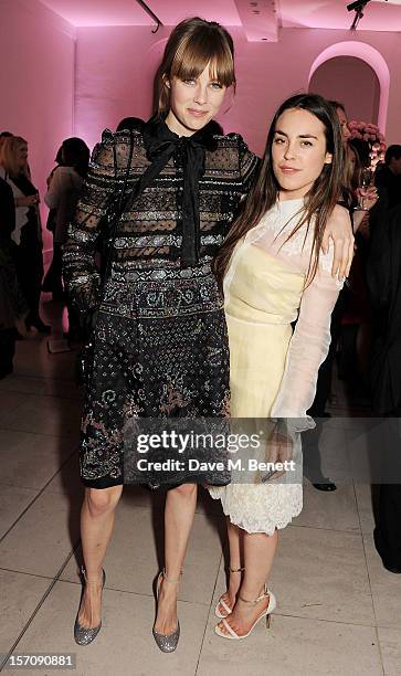 Edie Campbell and Tallulah Harlech attend a private view of 'Valentino: Master Of Couture', exhibiting from November 29th, 2012 - March 3 at Somerset...