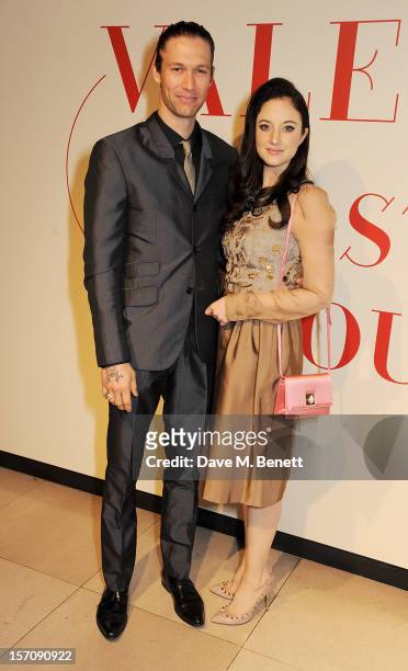 Joe Appel and Andrea Riseborough attend a private view of 'Valentino: Master Of Couture', exhibiting from November 29th, 2012 - March 3 at Somerset...