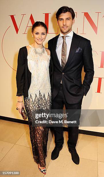 Olivia Palermo and Johannes Huebl attend a private view of 'Valentino: Master Of Couture', exhibiting from November 29th, 2012 - March 3 at Somerset...