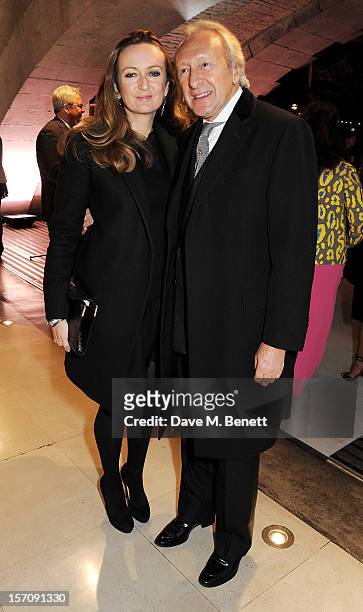 Lucy Yeomans and Harold Tillman attend a private view of 'Valentino: Master Of Couture', exhibiting from November 29th, 2012 - March 3 at Somerset...