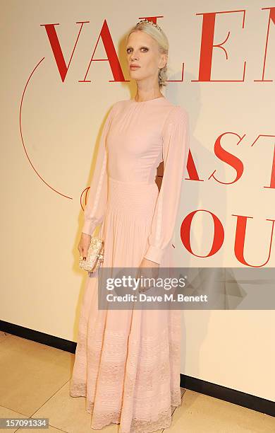 Kristen McMenamy attends a private view of 'Valentino: Master Of Couture', exhibiting from November 29th, 2012 - March 3 at Somerset House on...