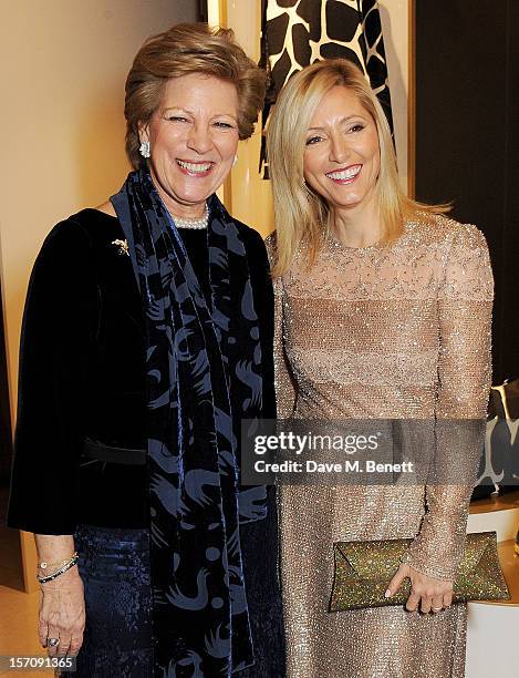 Queen Anne-Marie of Greece and Princess Marie Chantal of Greece attend a private view of 'Valentino: Master Of Couture', exhibiting from November...