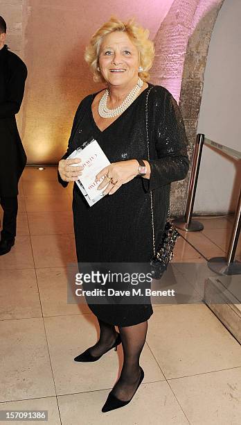 Dame Vivien Duffield attends a private view of 'Valentino: Master Of Couture', exhibiting from November 29th, 2012 - March 3 at Somerset House on...