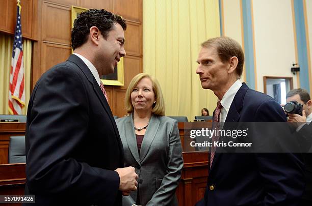 Jason Chaffetz and Joseph Kennedy speak during a House of Representatives Judiciary subcommitte on Intellectual Property, Competition and the...