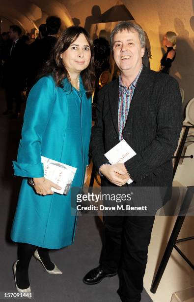 Alexandra Shulman and Tony Elliott attend a private view of 'Valentino: Master Of Couture', exhibiting from November 29th, 2012 - March 3 at Somerset...