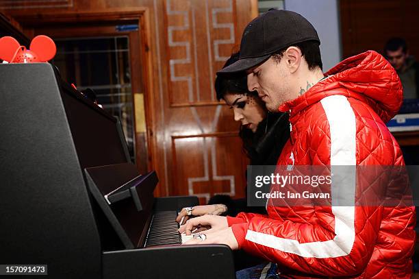 Deadmau5 and Kat Von D at the launch event of the New Nokia Lumia Range at Flat Iron Square on November 28, 2012 in London, England.