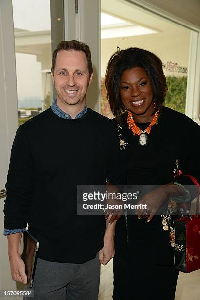 Variety's Jon Weisman and actress Lorraine Toussaint attend The Variety Studio: Awards Edition held at a private residence on November 28, 2012 in...
