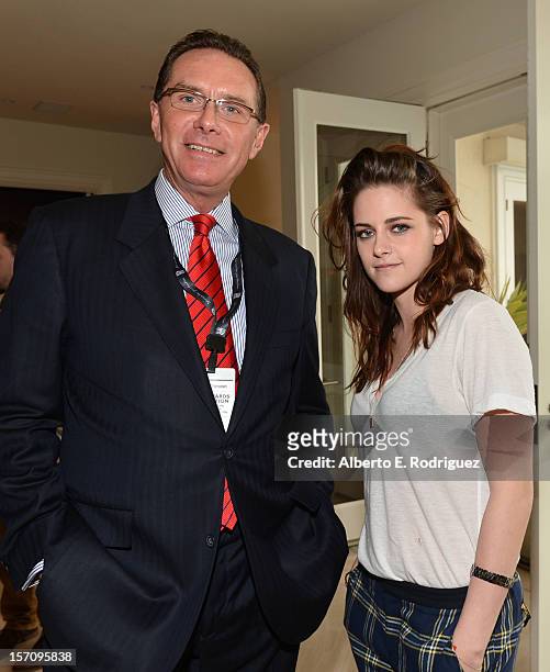 Richard Carter, Director of Global Communications Rolls-Royce Motor Cars and actress Kristen Stewart attend The Variety Studio: Awards Edition held...