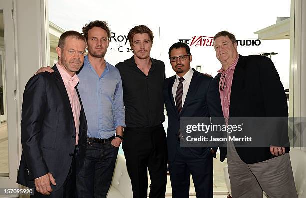 Actors William H. Macy, Jason Clarke, Garrett Hedlund, Michael Pena and John Goodman attend The Variety Studio: Awards Edition held at a private...