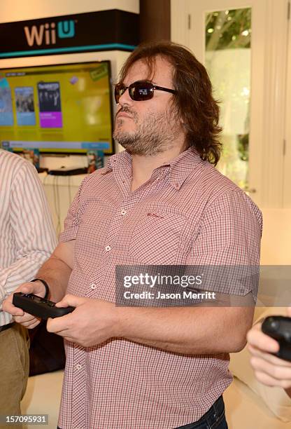 Actor Jack Black checked out Wii U and stayed a while to play Nintendoland before his interview at The Variety Studio: Awards Edition held at a...