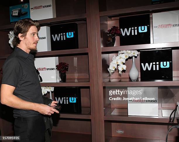 Actor Garrett Hedlund got an exclusive look at the new Wii U console during The Variety Studio: Awards Edition held at a private residence on...