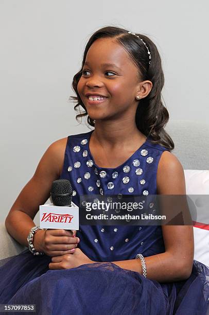 Actress Quvenzhane Wallis attends The Variety Studio: Awards Edition held at a private residence on November 28, 2012 in Los Angeles, California.