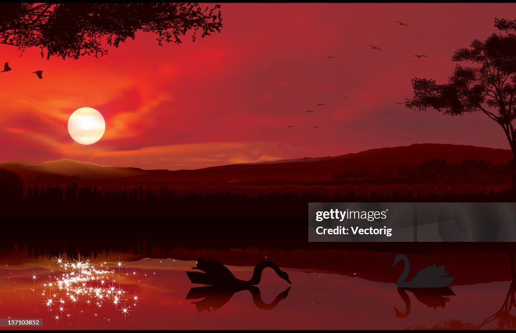 Sunset on a Lake