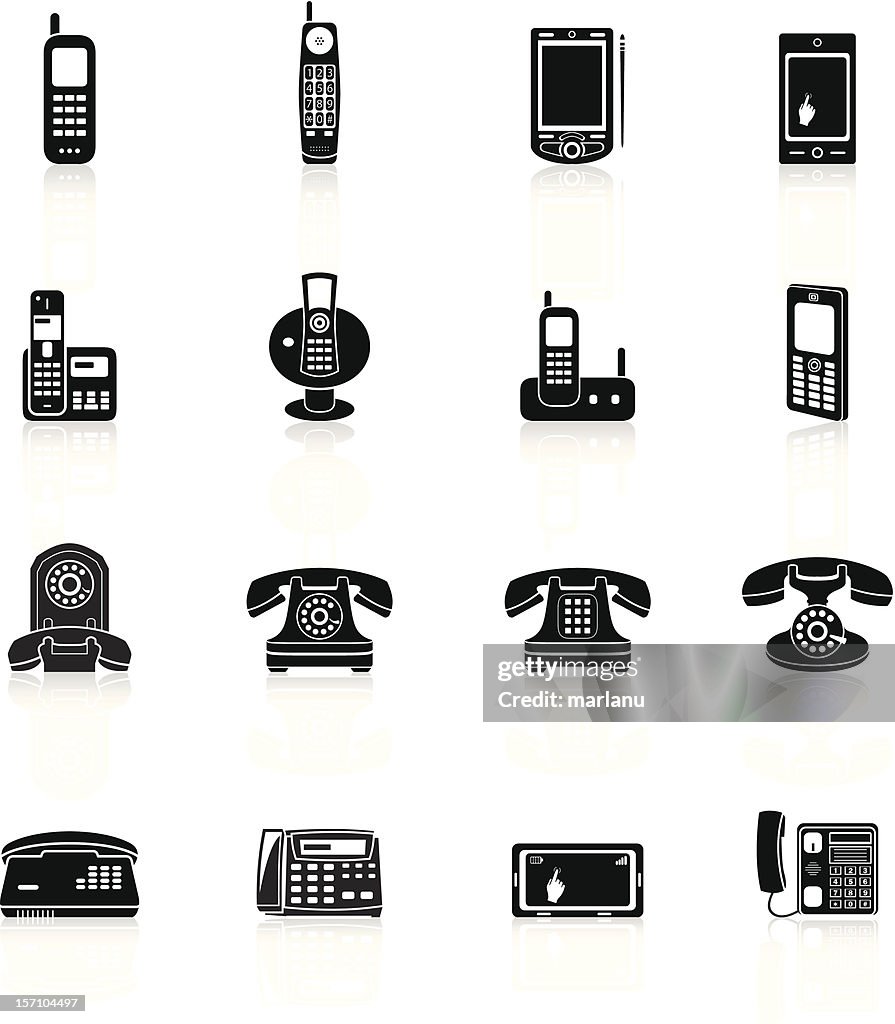 Telephone Icons - Black Series