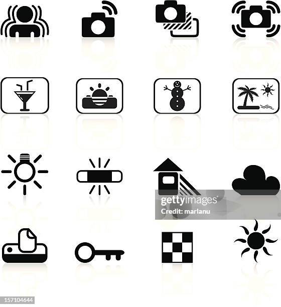 slr camera symbols set3 - black series - light meter stock illustrations