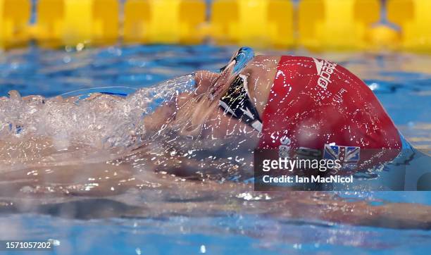 Duncan Scott of Great Britain competes in the heats of the Men's 200m IM on day four of the Fukuoka 2023 World Aquatics Championships at Marine Messe...