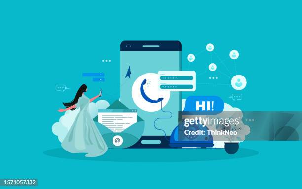 customer service concept, showing group hotline operators suggest clients, suitable for landing page - mobile landing page stock illustrations