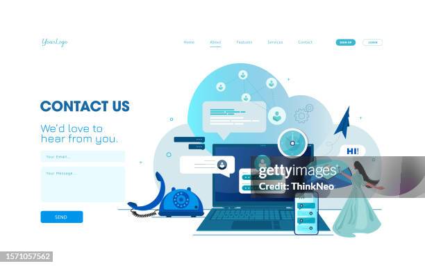 technical support online, operator is talking to the client - new employee stock illustrations