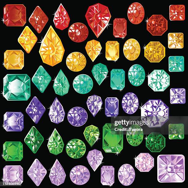 jewel set - ruby gem stock illustrations