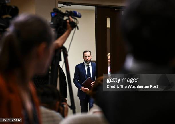 Special Counsel Jack Smith arrives to announce the indictment of former President Donald Trump during a press conference on August 1, 2023 in...