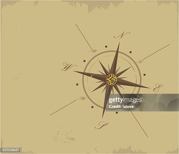 compass rose - orienteering stock illustrations