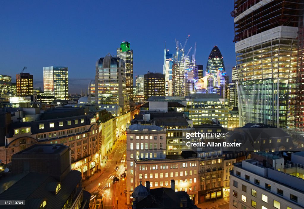 City of London at dusk