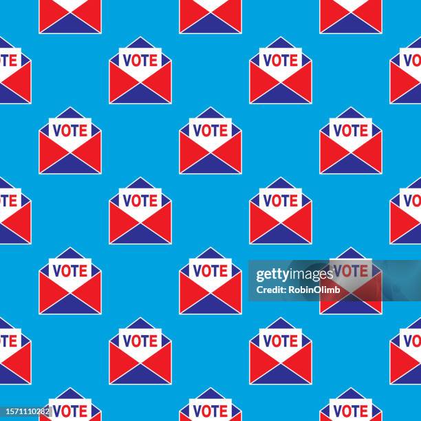 mail in ballot seamless pattern - election background stock illustrations