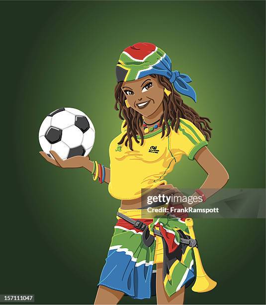 south africa soccer girl - african soccer fans stock illustrations